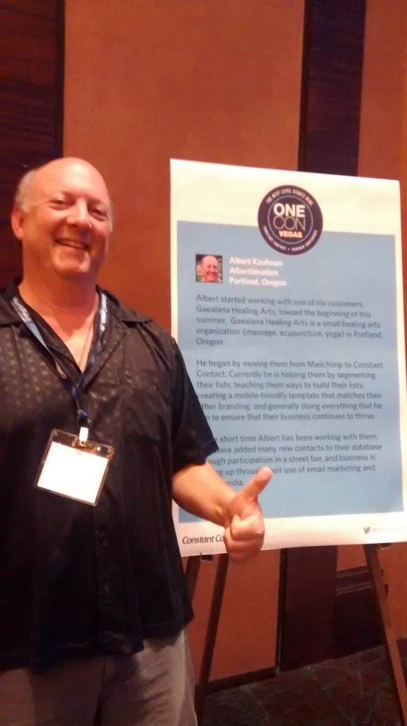 Me at Constant Contact's OneCon convention in 2015 in Las Vegas